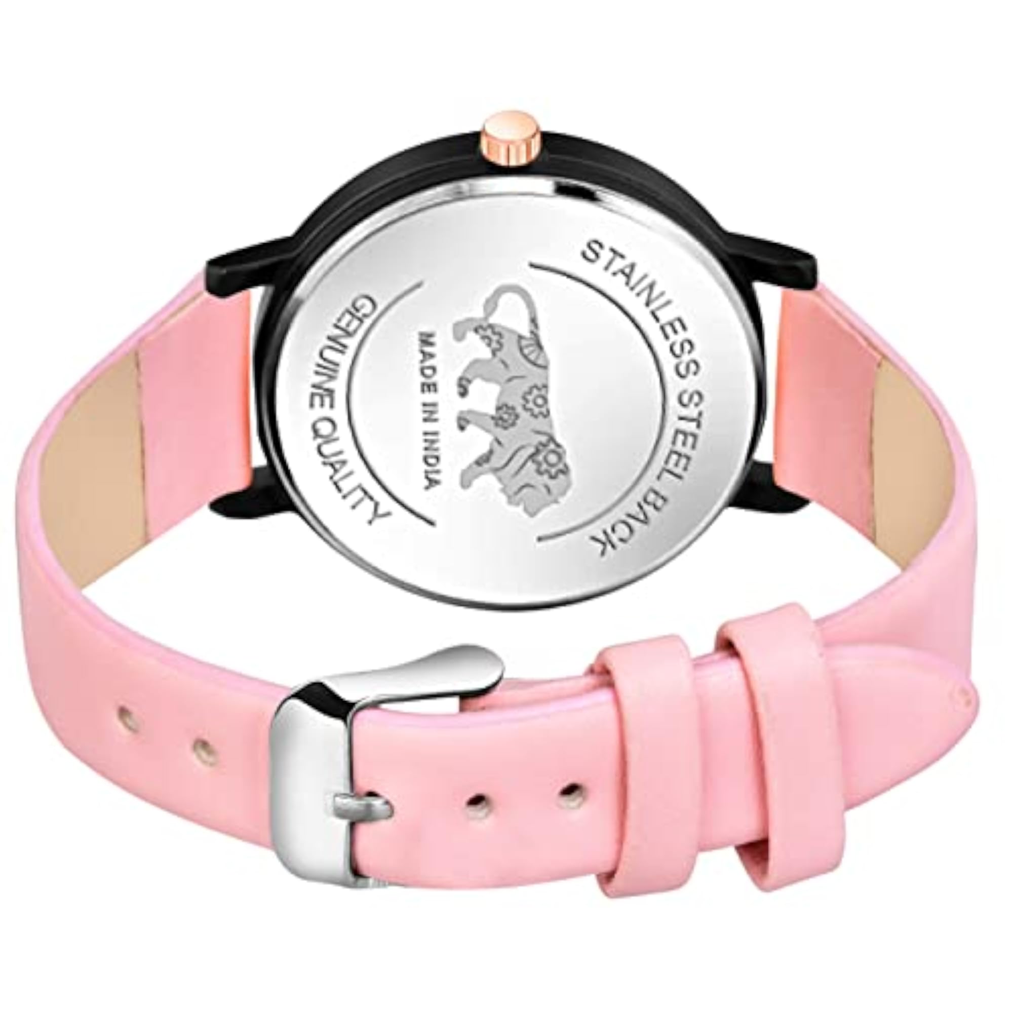 Black Round Dial Women's Analog Wrist Watch
